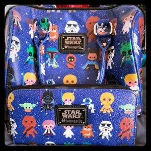 Loungefly Star Wars Chibi print bag and wallet set